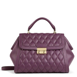 Vera Bradley Quilted Stella Satchel in Aubergine